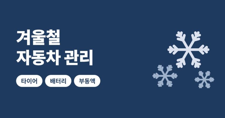 겨울철 자동차 관리 타이어 배터리 부동액 점검