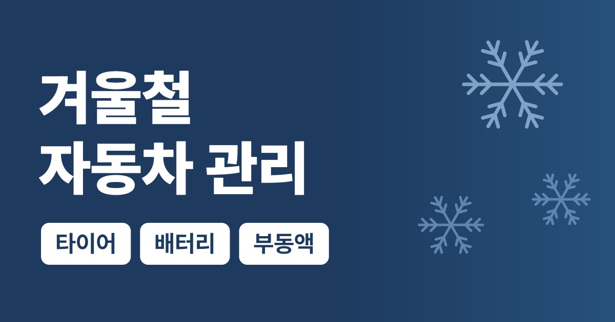 겨울철 자동차 관리 타이어 배터리 부동액 점검